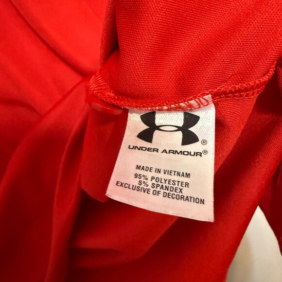 Under Armour Mens Cornell Polo Shirt Red HeatGear Loose Fit MD - Picture 5 of 5
